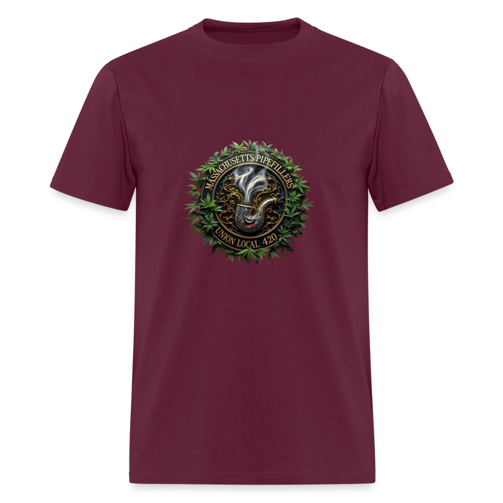 MASSACHUSETTS PIPEFILLERS UNION LOCAL 420 Men's T-Shirt - burgundy