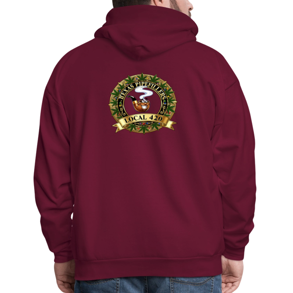 TEXAS PIPEFILLERS LOCAL 420 F/B DESIGN Men's Hoodie - burgundy