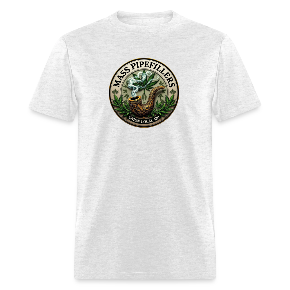 MASS PIPEFILLERS LOCAL 420 2 EMBLEM Men's T-Shirt - light heather gray