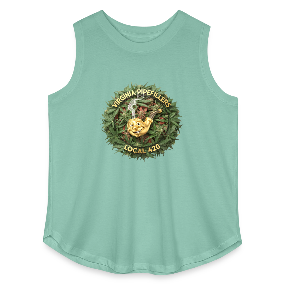 VIRGINIA PIPEFILLERS LOCAL 420 Women's Curvy Relaxed Tank Top - saltwater