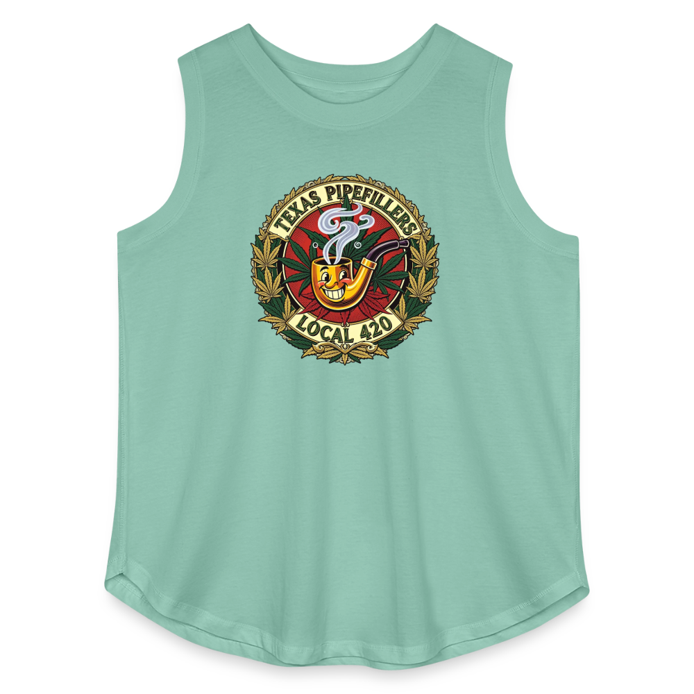 TEXAS PIPEFILLERS LOCAL 420 F.B DESIGN Women's Curvy Relaxed Tank Top - saltwater