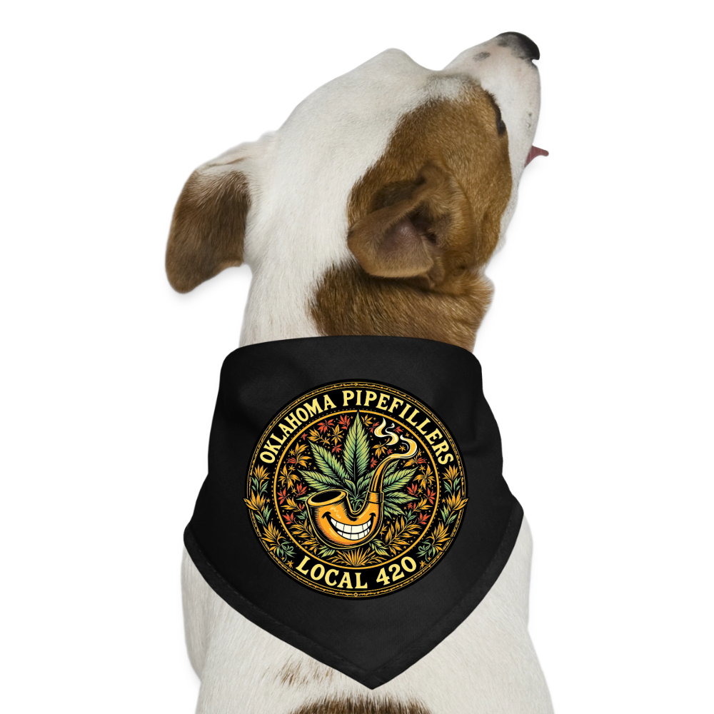 OKLAHOMA PIPEFILLERS LOCAL 420 Dog Bandana - black
