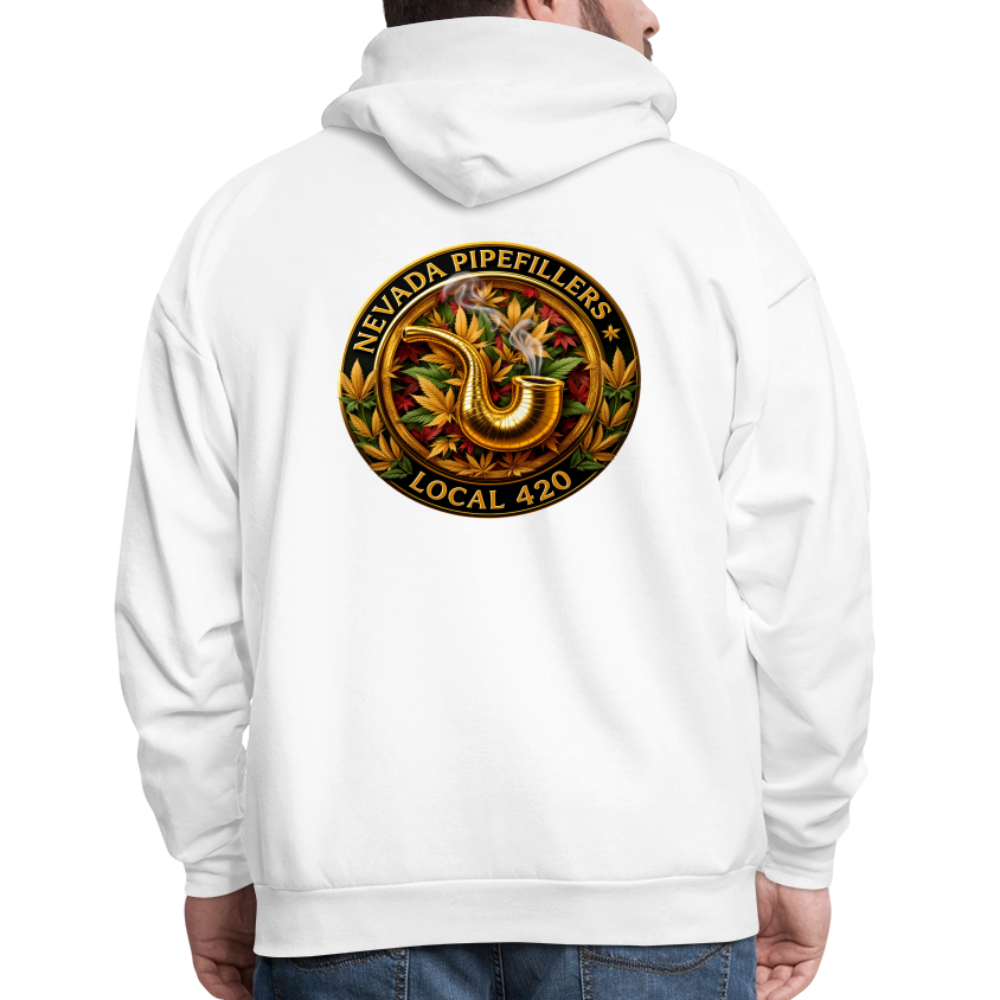 NEVADA PIPEFILLERS LOCAL 420  F/B DESIGN Men's Hoodie - white