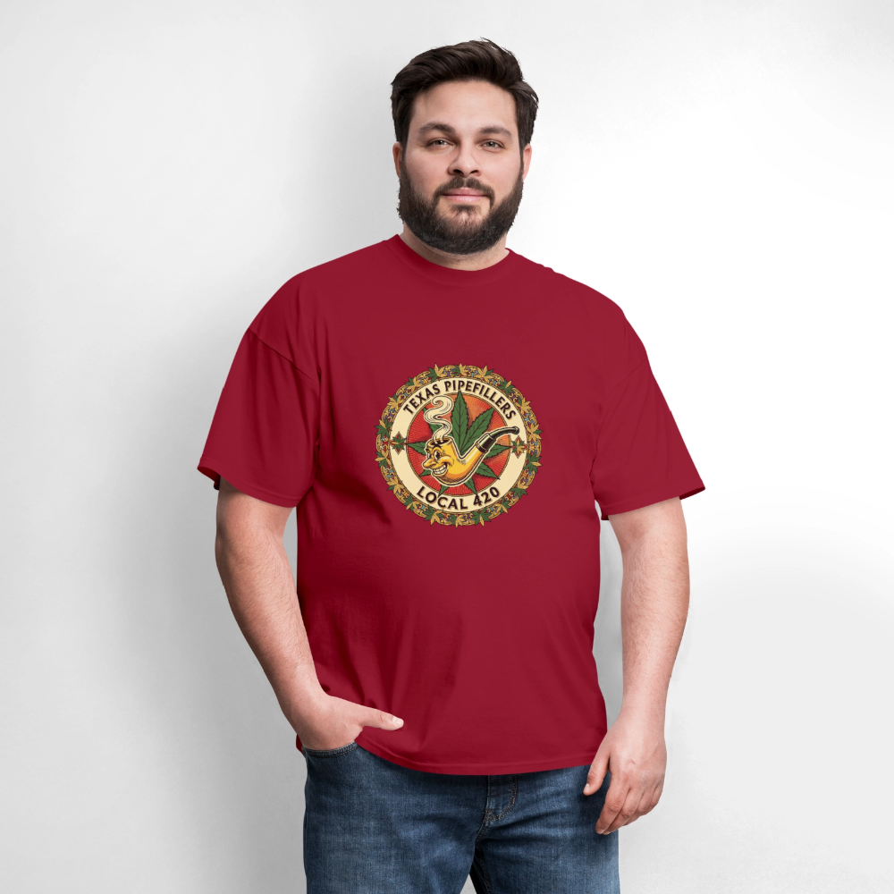TEXAS PIPEFILLERS LOCAL 420 F/B DESIGN Men's T-Shirt - true red