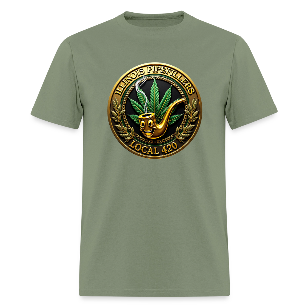 ILLINOIS PIPEFILLERS LOCAL 420 F/B DESIGN Men's T-Shirt - military green