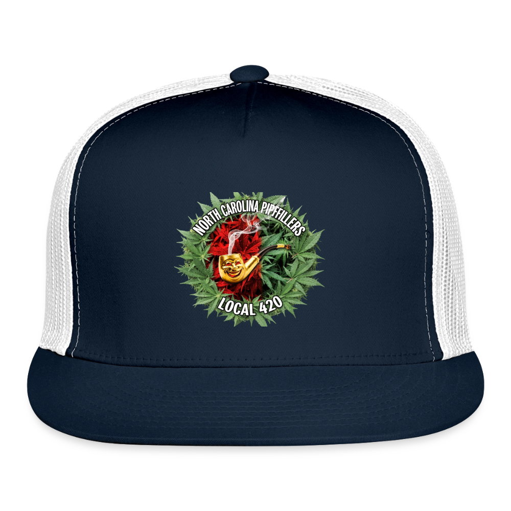 NORTH CAROLINA PIPEFILLERS LOCAL 420 Trucker Hat - navy/white