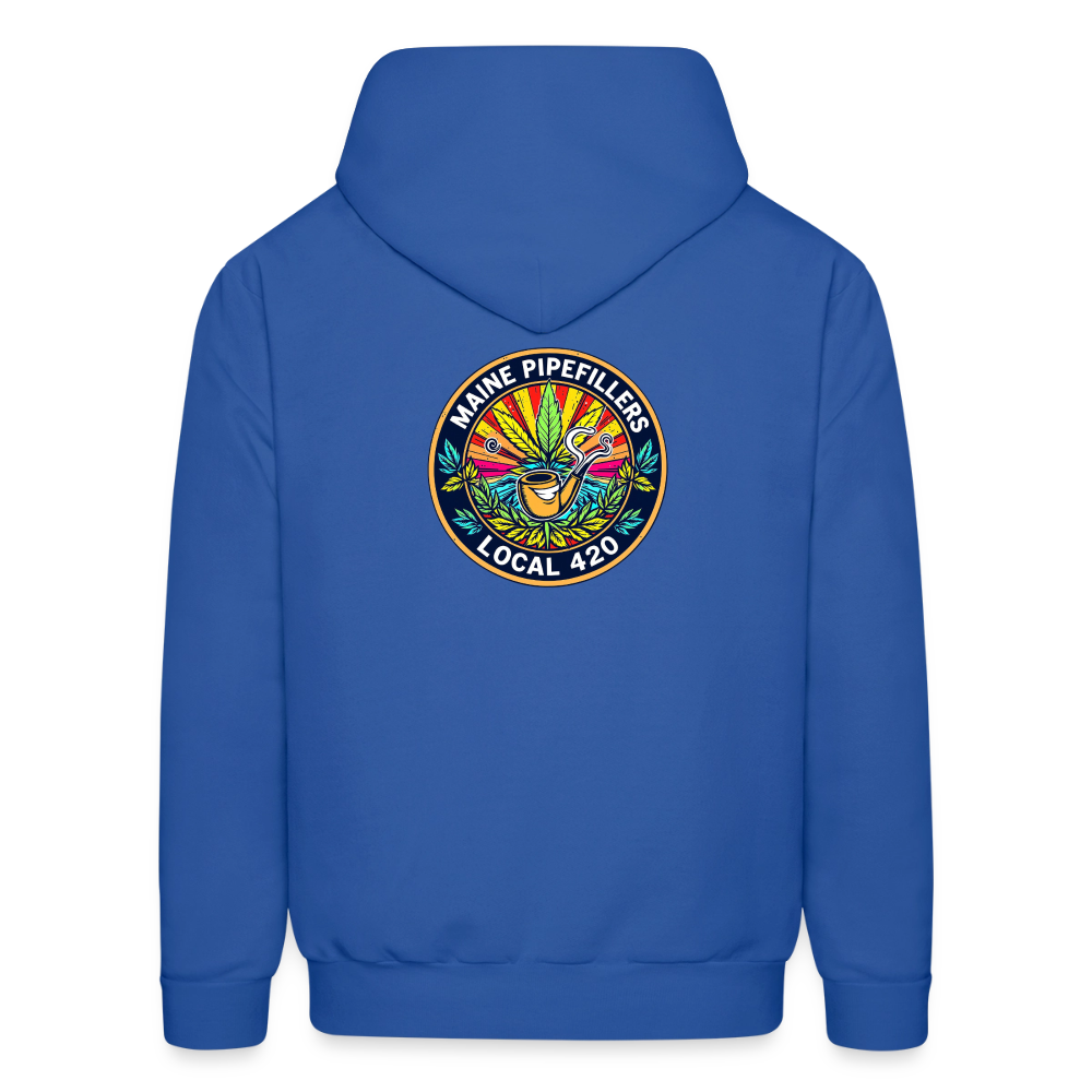MAINE PIPEFILLERS LOCAL 420 2 EMBLEM Men's Hoodie - royal blue