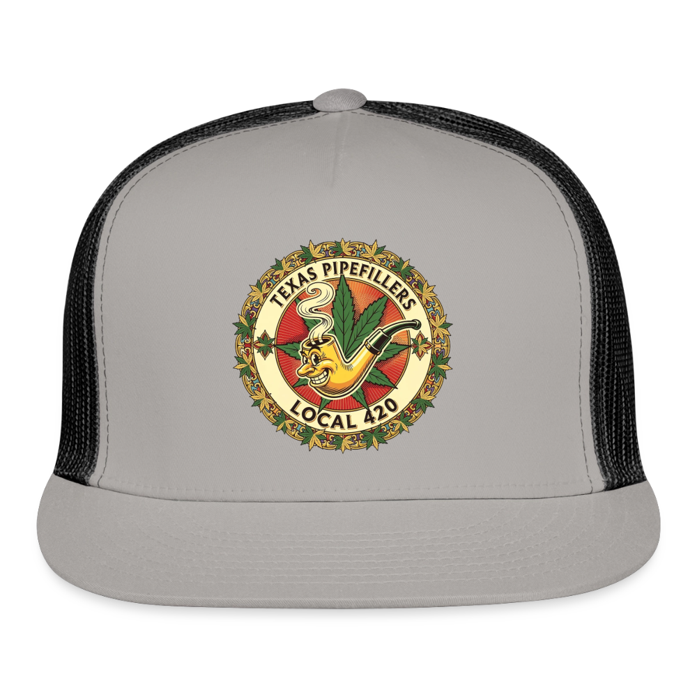 TEXAS PIPEFILLERS LOCAL 420 Trucker Hat - gray/black