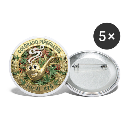COLORADO PIPEFILLERS LOCAL 420 Union Buttons small 1'' (5-pack) - white