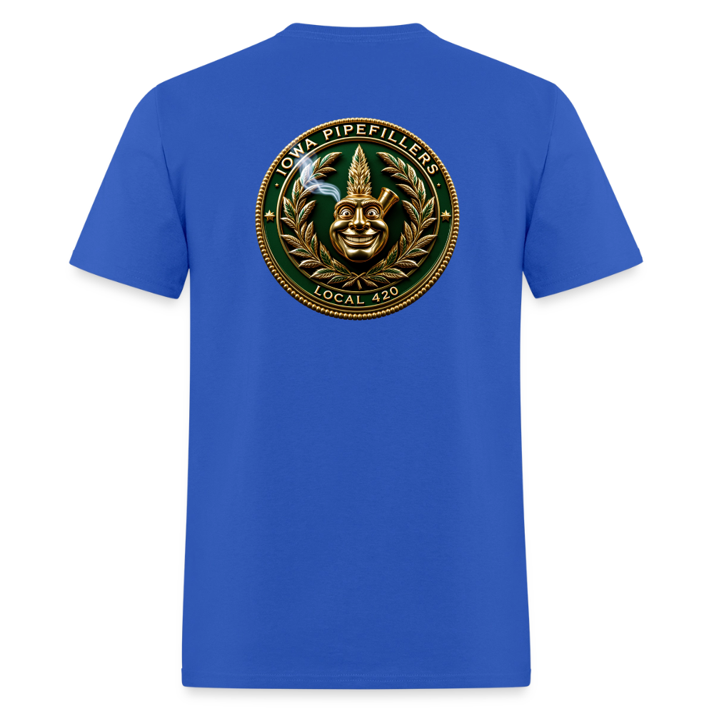 IOWA PIPEFILLERS LOCAL 420 F/B DESIGN Men's T-Shirt - royal blue