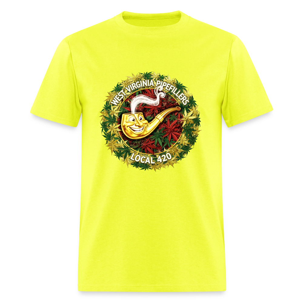 WEST VIRGINIA PIPIEFILLERS LOCAL 420 Men's T-Shirt - safety green