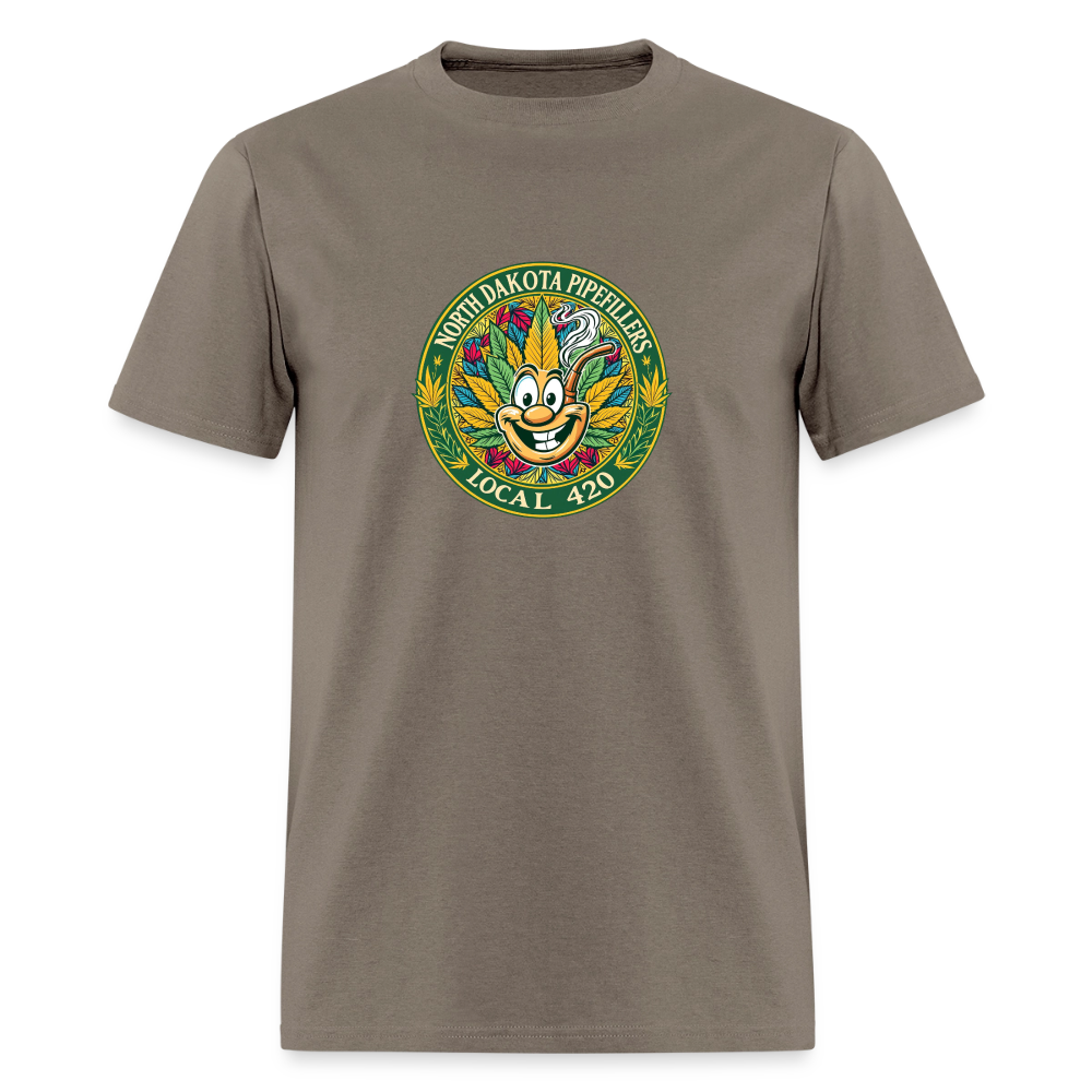 NORTH DAKOTA PIPEFILLERS LOCAL 420 F/B 2 DESIGNS Men's T-Shirt - safari