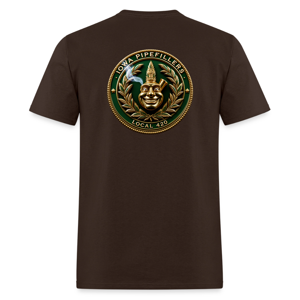 IOWA PIPEFILLERS LOCAL 420 F/B DESIGN Men's T-Shirt - brown