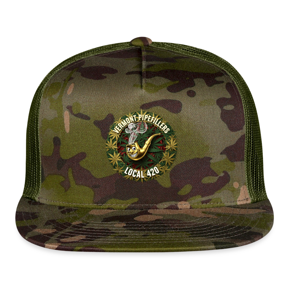 VERMONT PIPEFILLERS LOCAL 420 CAMO Trucker Hat - MultiCam\green