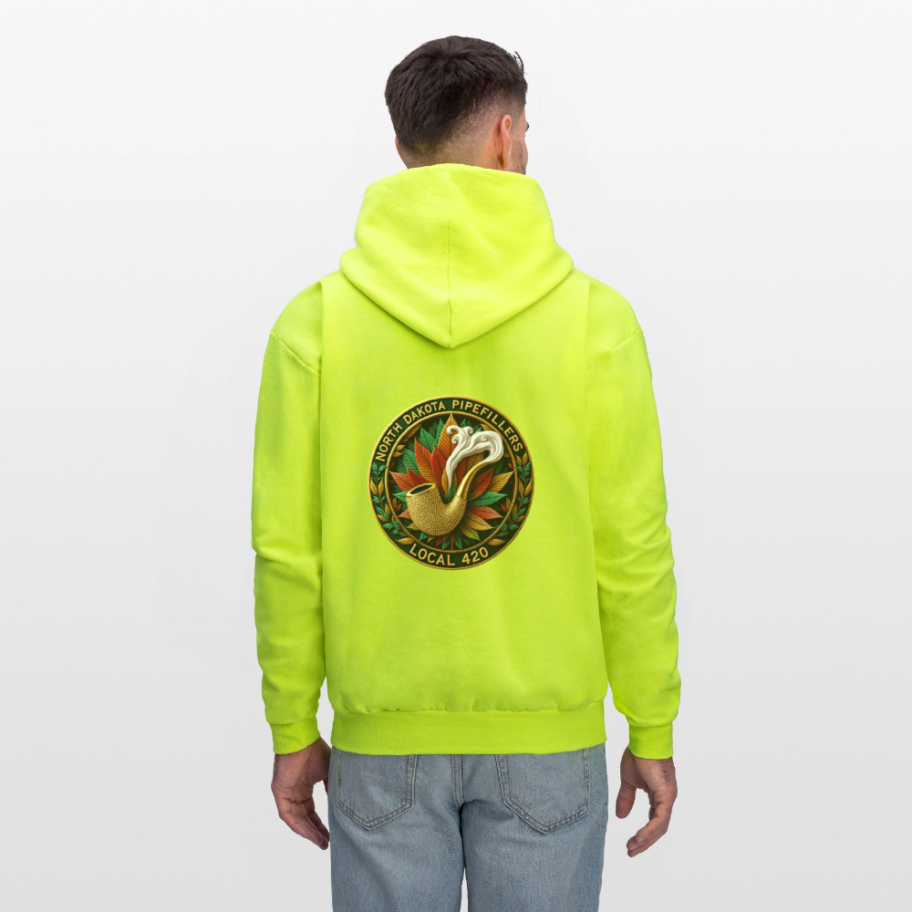 NORTH DAKOTA PIPEFILLERS LOCAL 420 F/B DESIGNS Men's Hoodie - safety green