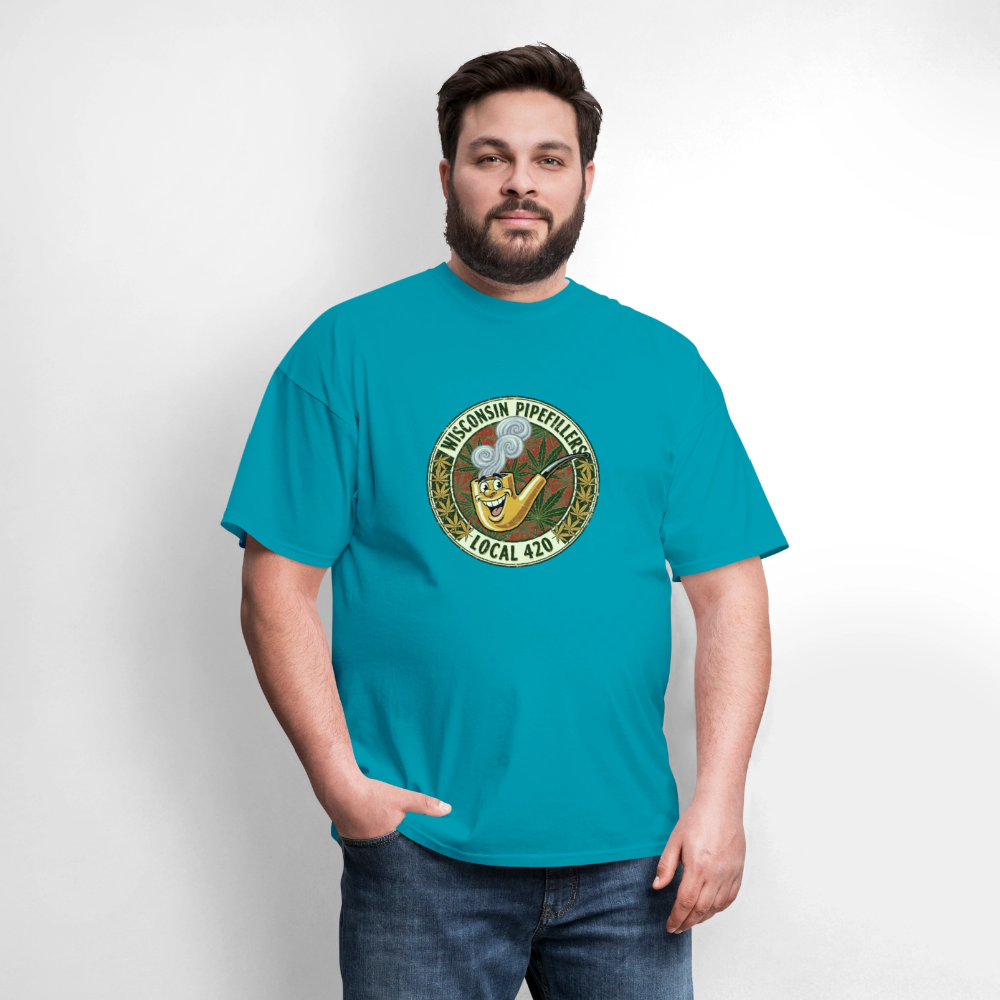 WISCONSIN PIPEFILLERS LOCL 420 Men's T-Shirt - turquoise