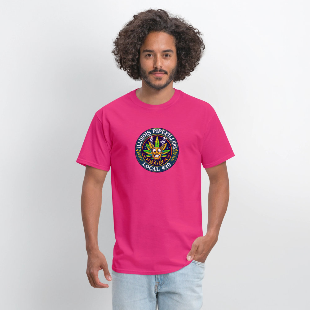 ILLINOIS PIPEFILLERS LOCAL 420 Men's T-Shirt - fuchsia