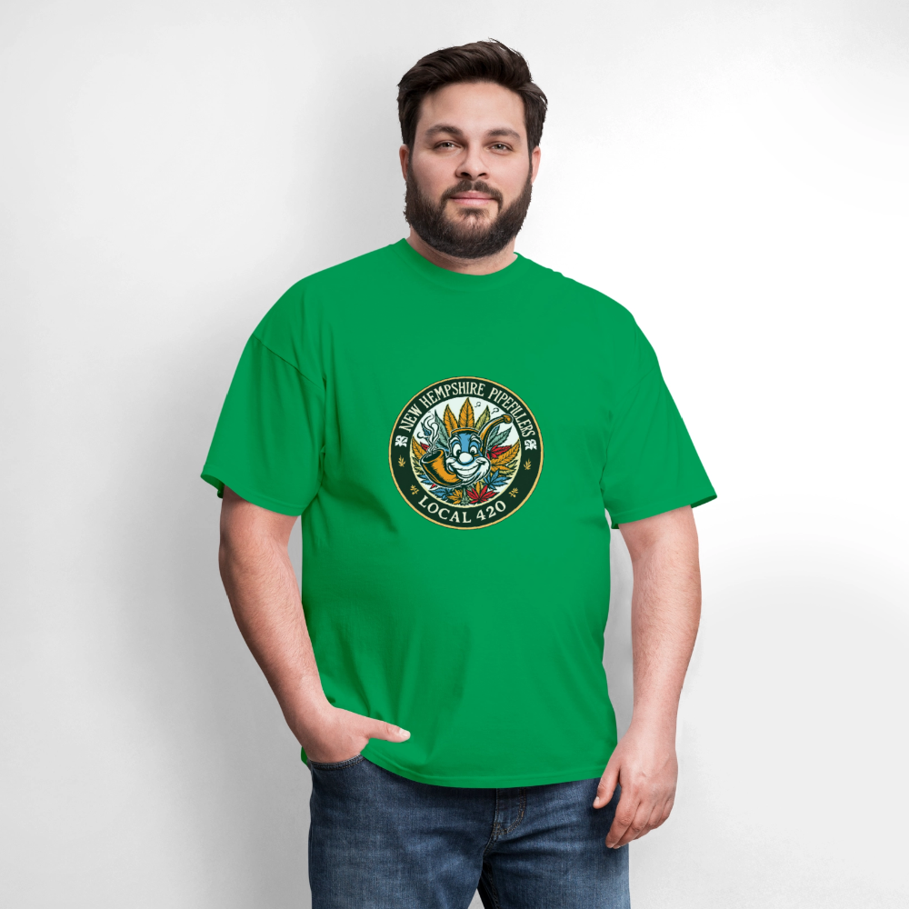 NEW HEMPSHIRE PIPEFILLERS LOCAL 420 Men's T-Shirt - bright green