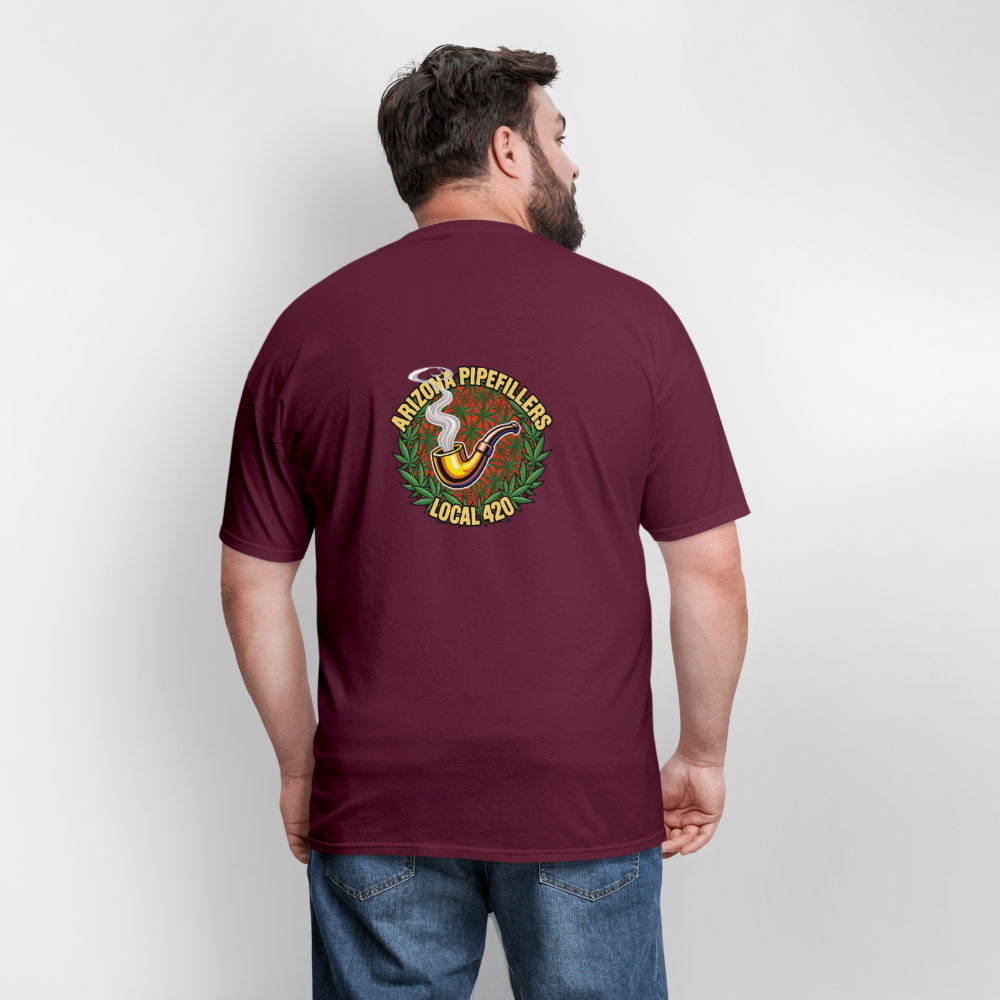 ARIZONA PIPEFILLERS LOCAL 420  F/B DESIGN Men's T-Shirt - burgundy