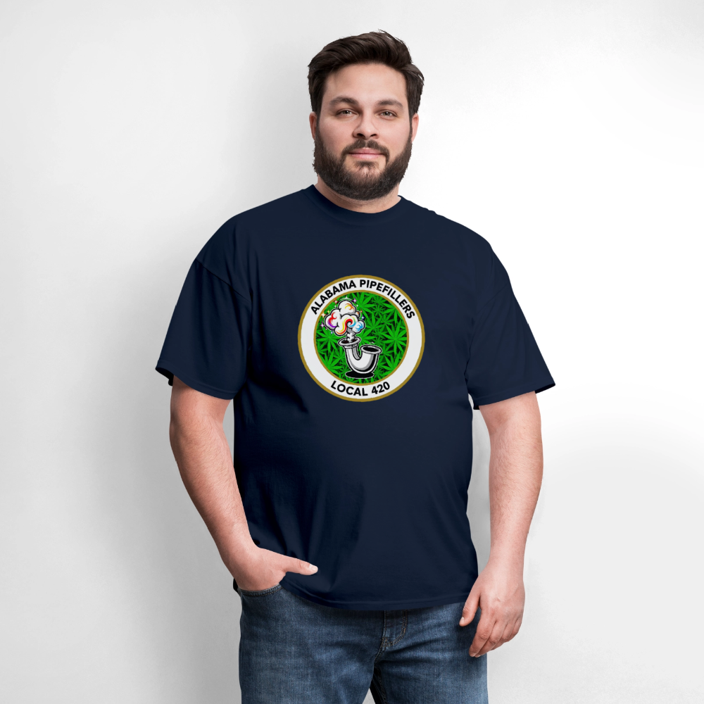 ALABAMA -PIPEFILLERS LOCAL 420 F/B EMBLEMS Men's T-Shirt - navy