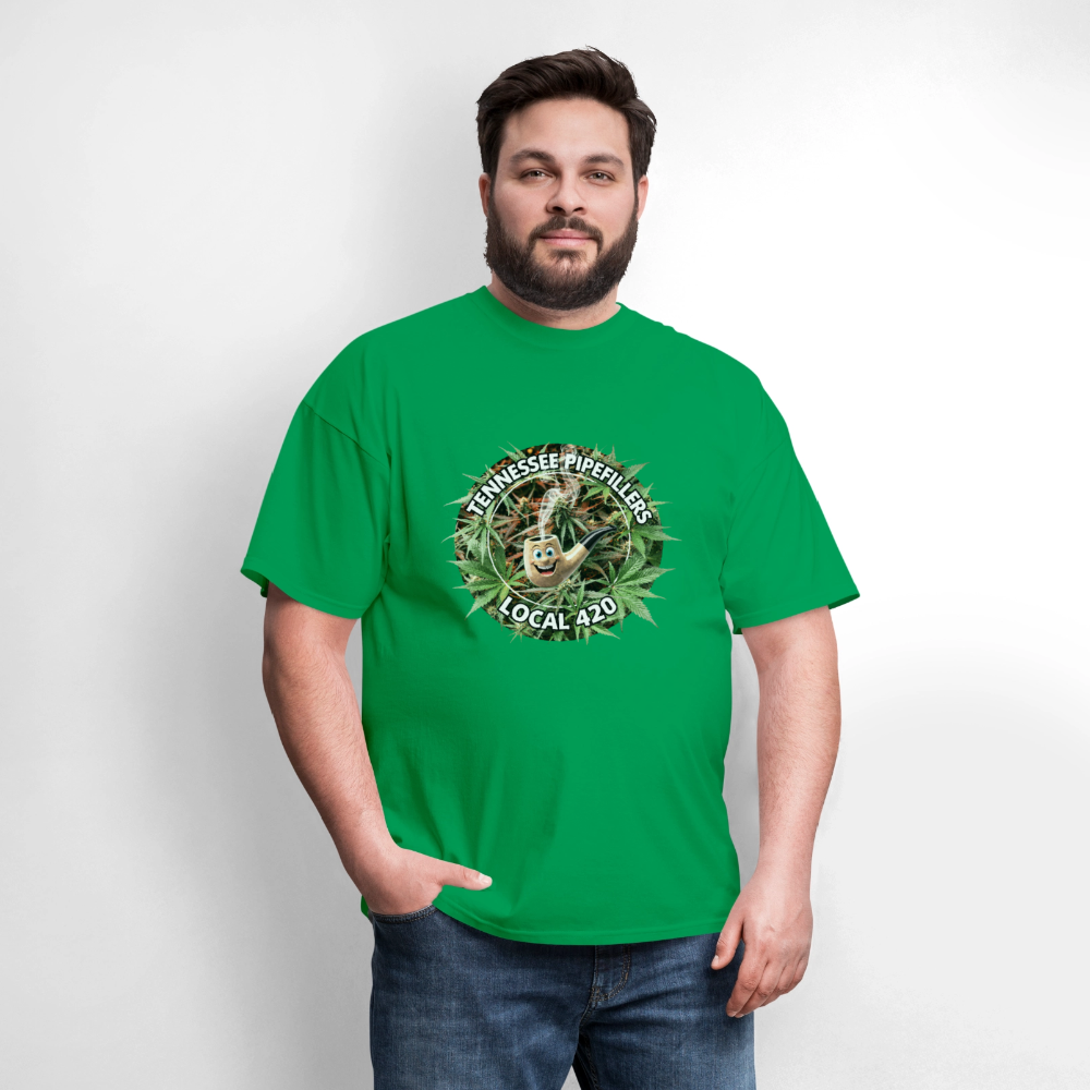 TENNESSEE PIPEFILLERS LOCAL 420 F/B DESIGN Men's T-Shirt - bright green