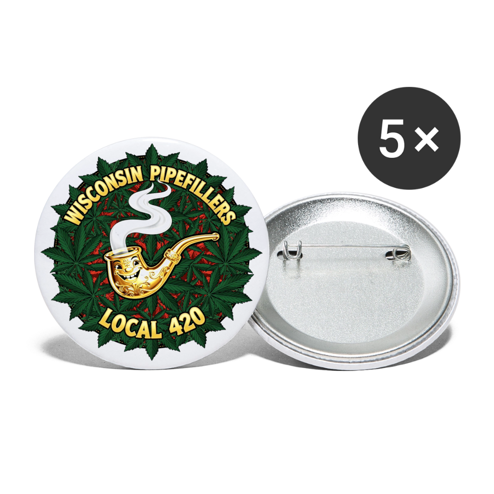WISCONSIN PIPEFILLERS LOCAL 420 Union Buttons small 1'' (5-pack) - white