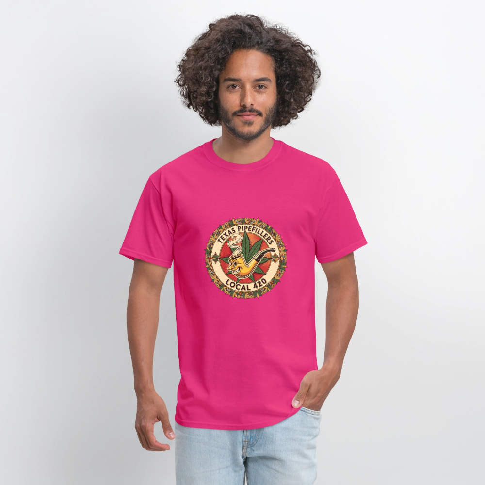 TEXAS PIPEFILLERS LOCAL 420 Men's T-Shirt - fuchsia