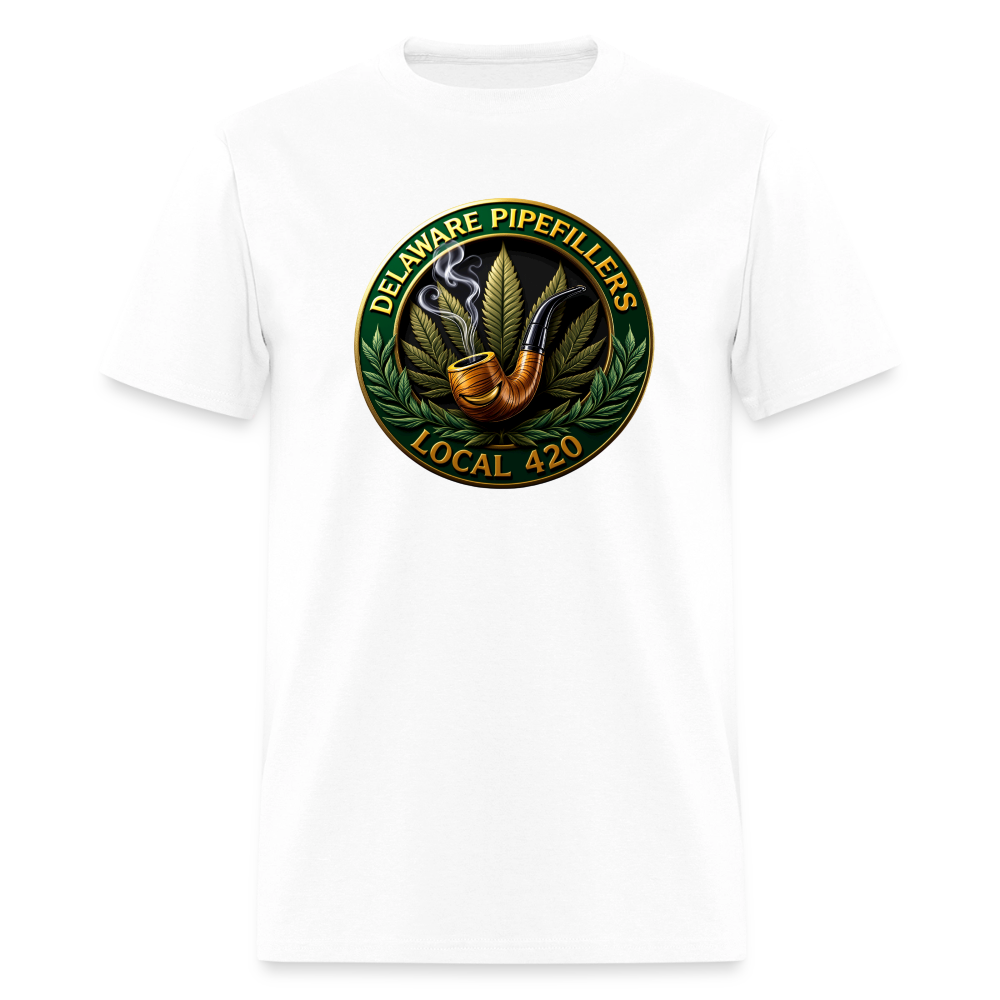 DELAWARE  PIPEFILLERS LOCAL 420 F/B DESIGN Men's T-Shirt - white