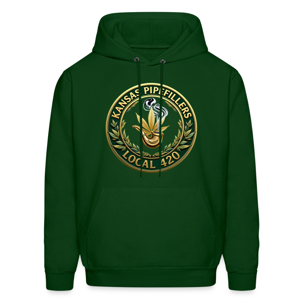 KANSAS PIPEFILLERS LOCAL 420 F/B DESIGNS Men's Hoodie - forest green