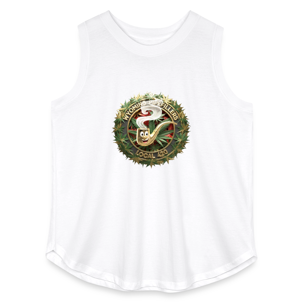 WYOMING PIPEFILLERS LOCAL 420 F/B DESIGN Women's Curvy Relaxed Tank Top - white