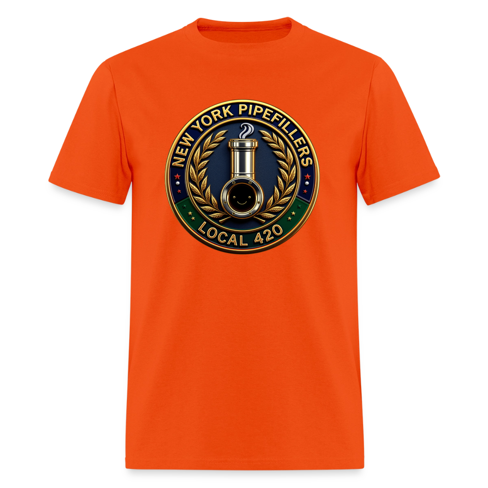NEW YORK PIPEFILLERS LOCAL 420 F/B DESIGNS Men's T-Shirt - orange