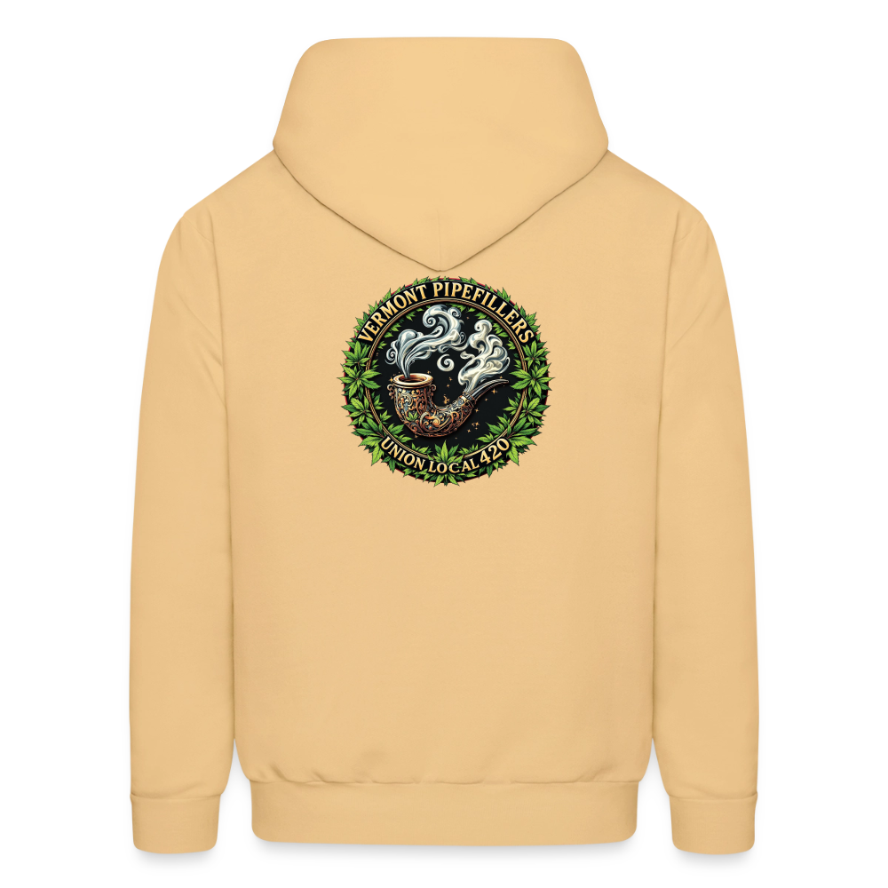 VERMONT PIPEFILLERS LOCAL 420 2 EMBLEM Men's Hoodie - light gold 