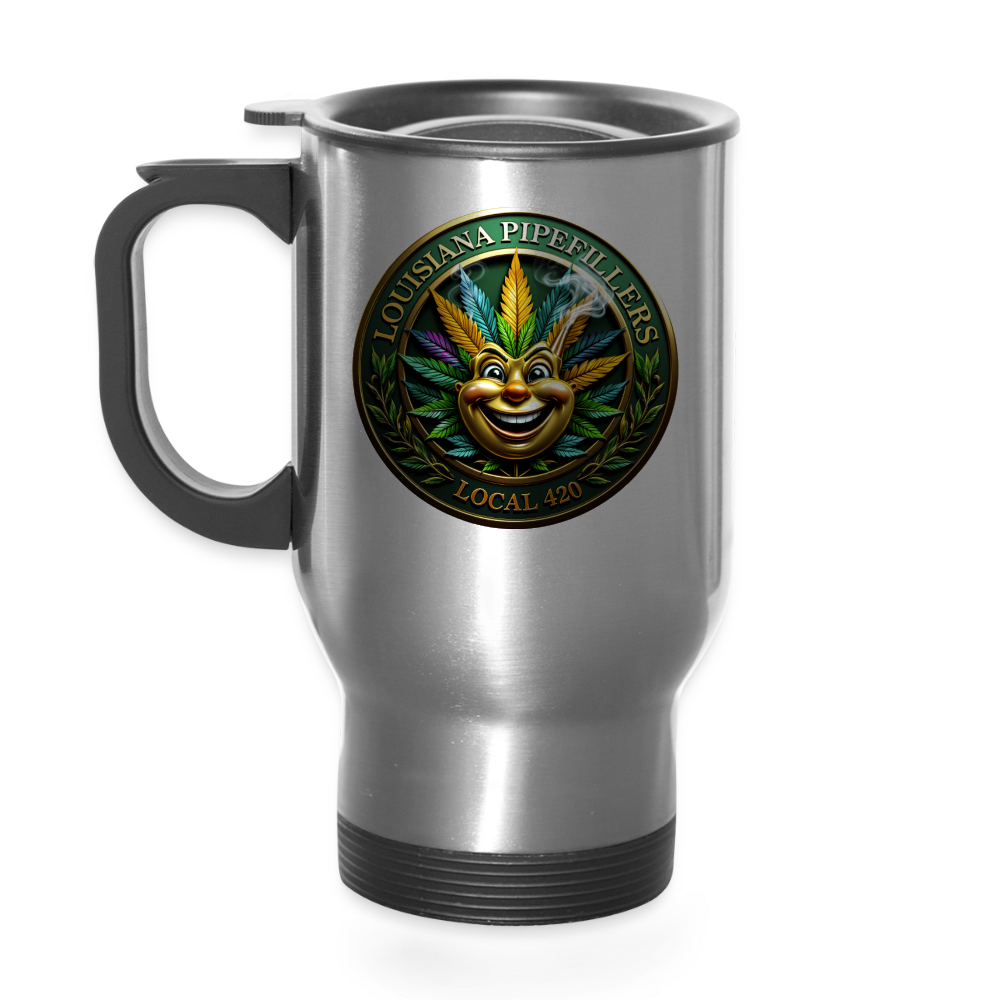 LOUISIANA PIPEFILLERS LOCAL 420 14 oz. Stainless Steel Travel Mug - silver
