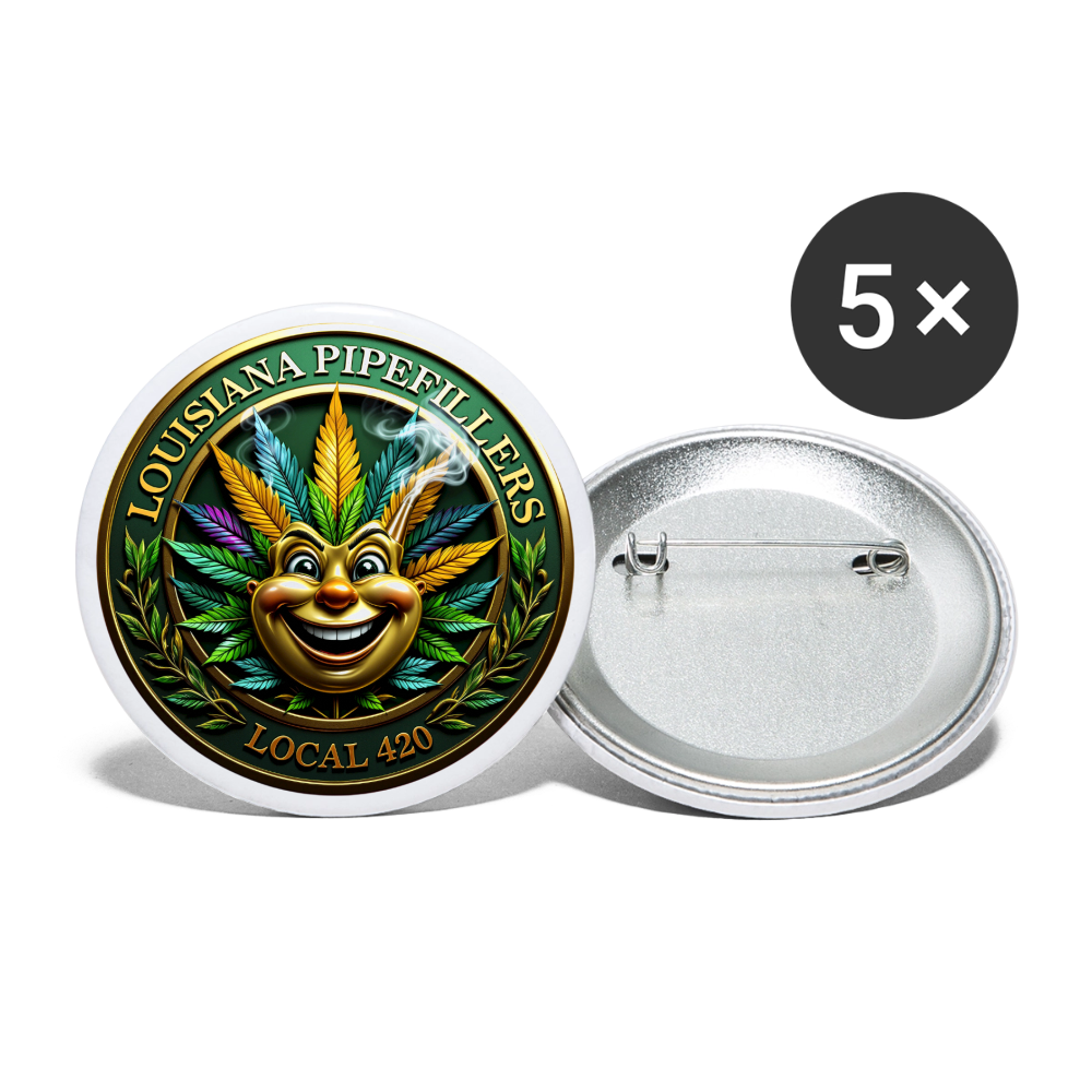LOUISIANA PIPEFILLERS LOCAL 420 Union Buttons small 1'' (5-pack) - white