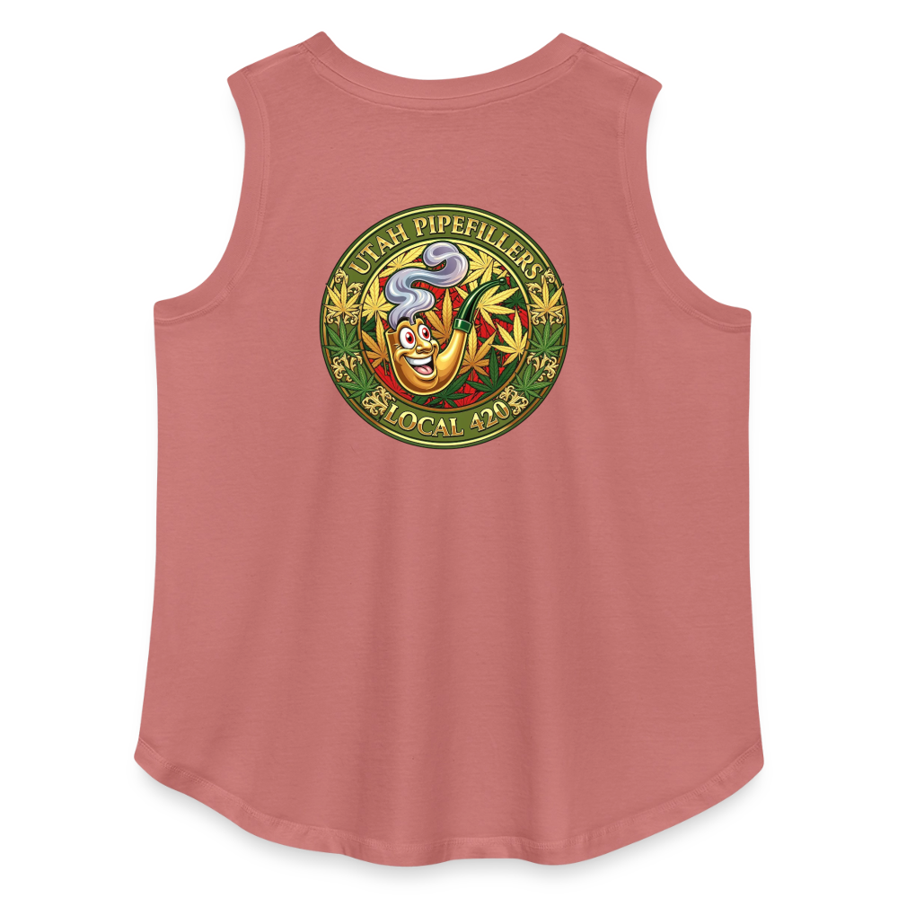 UTAH PIPEFILLERS LOCAL 420 F/B DESIGN Women's Curvy Relaxed Tank Top - mauve