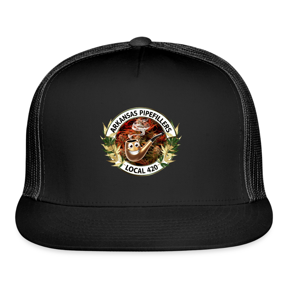 ARKANSAS  PIPEFILLERS LOCAL 420 Trucker Hat - black/black