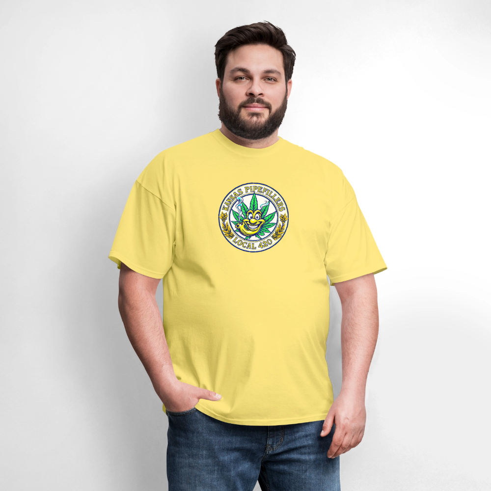 KANSAS PIPEFILLERS LOCAL 420 Men's T-Shirt - cornsilk