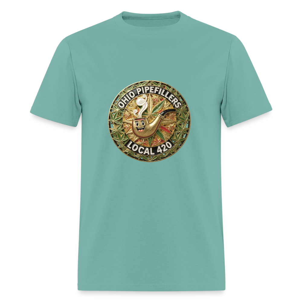 OHIO PIPEFILLERS LOCAL 420  F/B DESIGNS Men's T-Shirt - aquatic