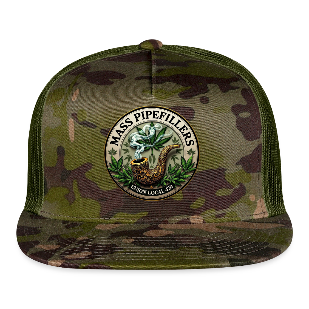 MASS PIPEFILLERS LOCAL 420 CAMO Trucker Hat - MultiCam\green