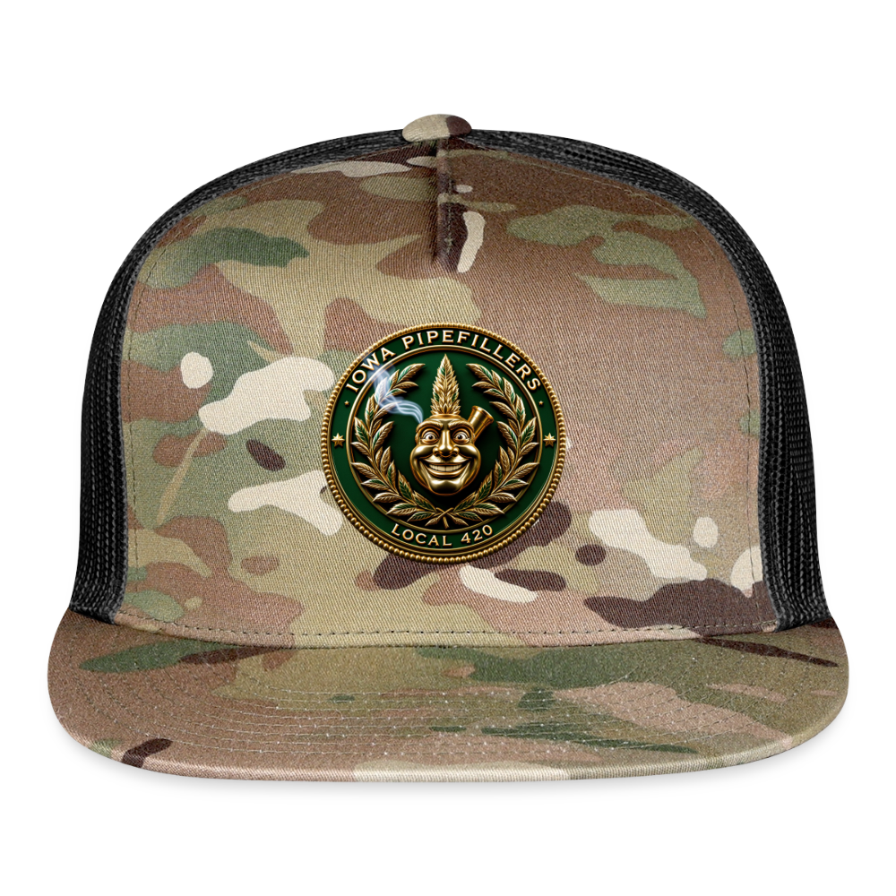 IOWA PIPEFILLERS LOCAL 420 CAMO Trucker Hat - MultiCam\black