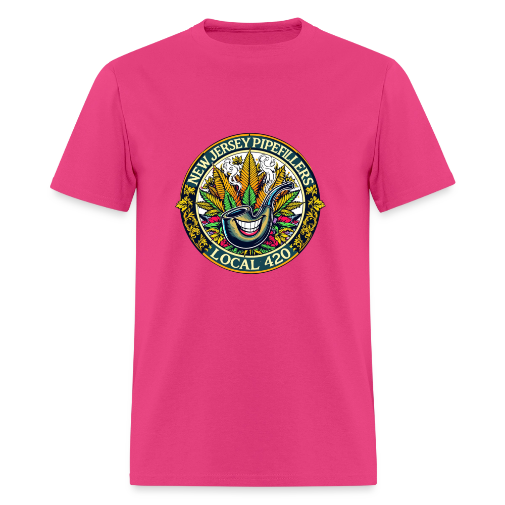 NEW JERSEY PIPEFILLERS LOCAL 420  Men's T-Shirt - fuchsia