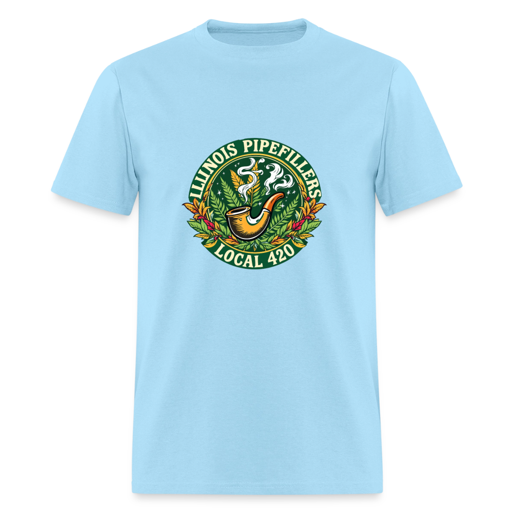 ILLINOIS PIPEFILLERS LOCAL 420 F/B DESIGN Men's T-Shirt - powder blue