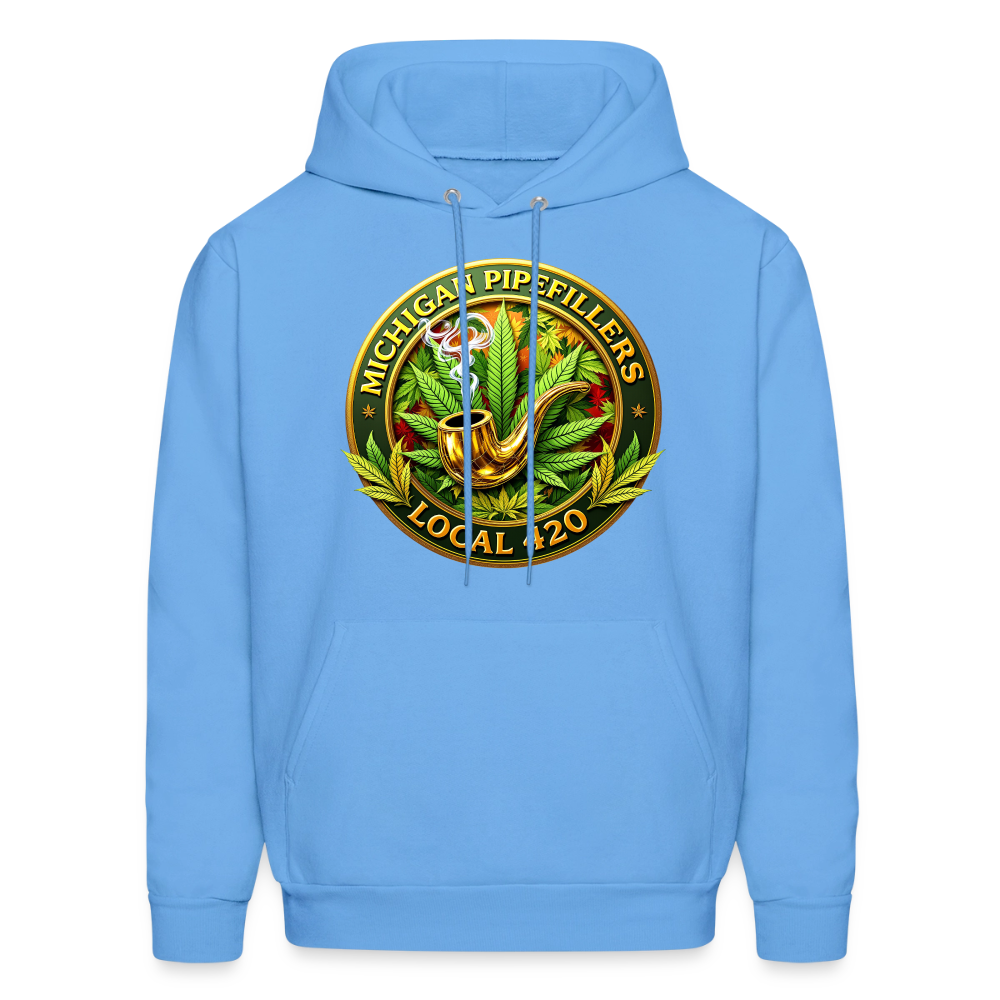 MICHIGAN PIPEFILLERS LOCAL 420 F/B DESIGN Men's Hoodie - carolina blue