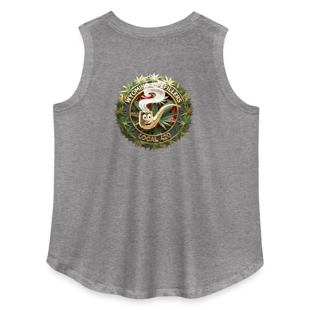 WYOMING PIPEFILLERS LOCAL 420 F/B DESIGN Women's Curvy Relaxed Tank Top - granite heather 
