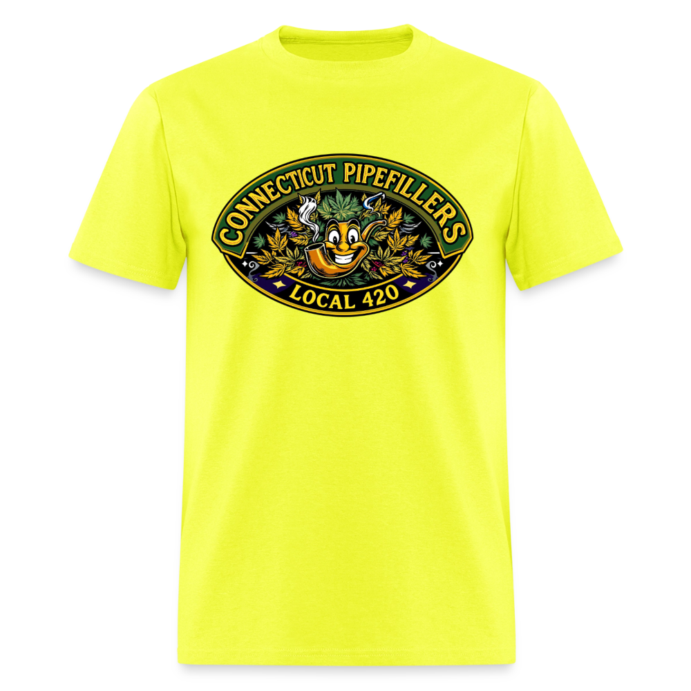 CONNECTICUT PIPEFILLERD LOCAL 420 F/B DESIGN Men's T-Shirt - safety green