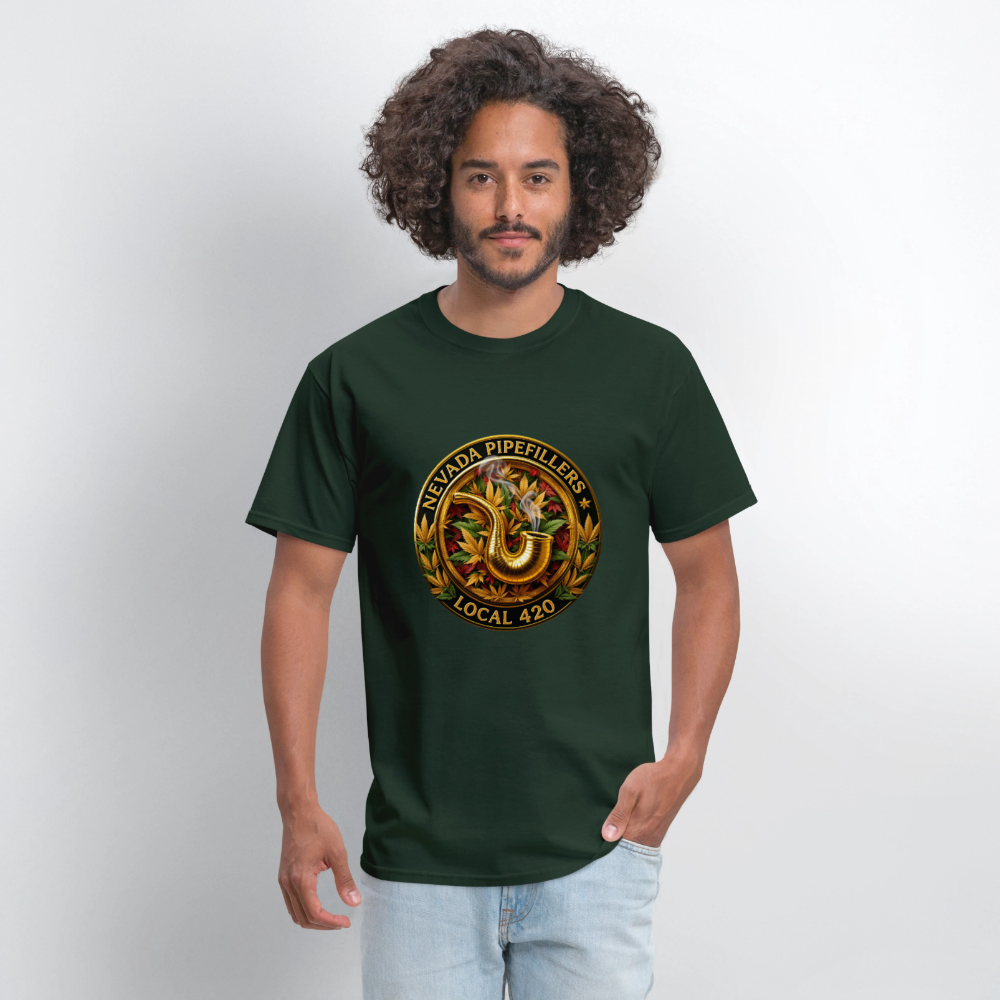 NEVADA PIPEFILLERS LOCAL 420  Men's T-Shirt - forest green