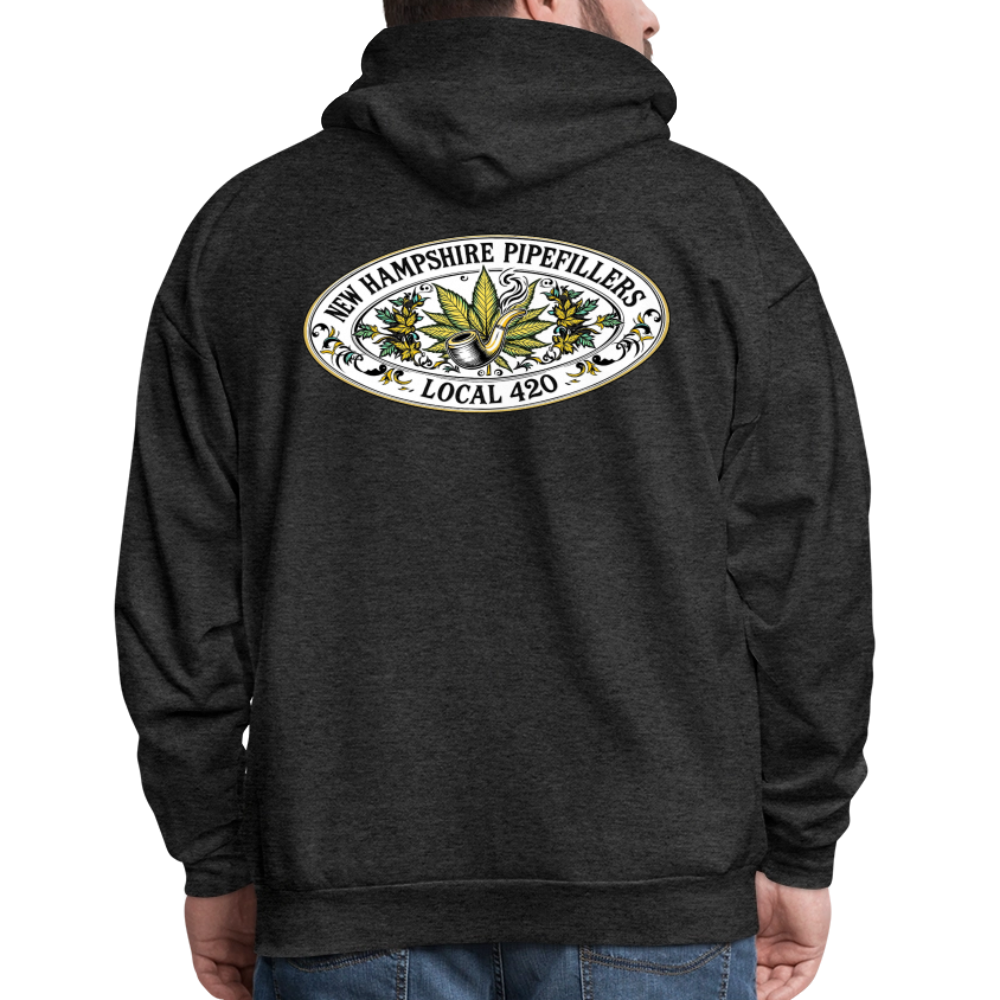 NEW HAMPSHIRE PIPEFILLERS LOCAL 420 2 EMBLEM Men's Hoodie - charcoal grey