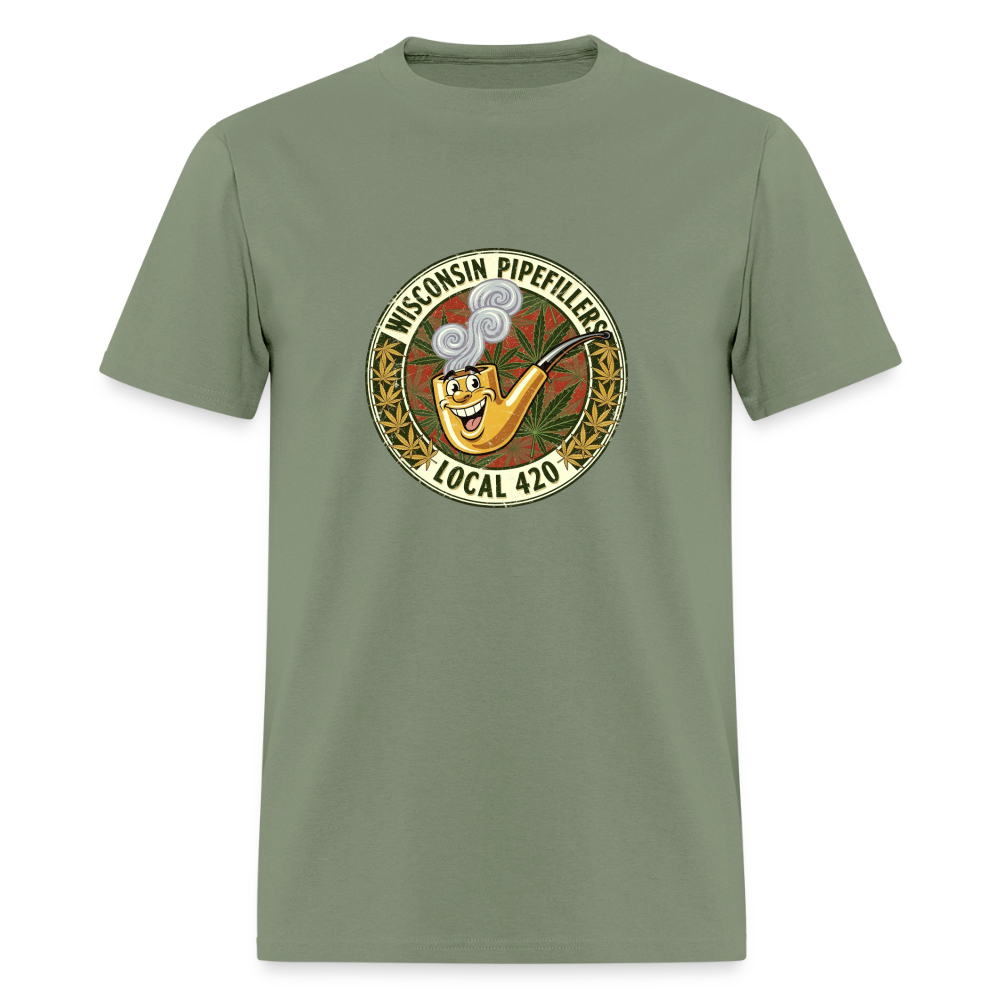 WISCONSIN PIPEFILLERS LOCL 420 F/B DESIGN Men's T-Shirt - military green