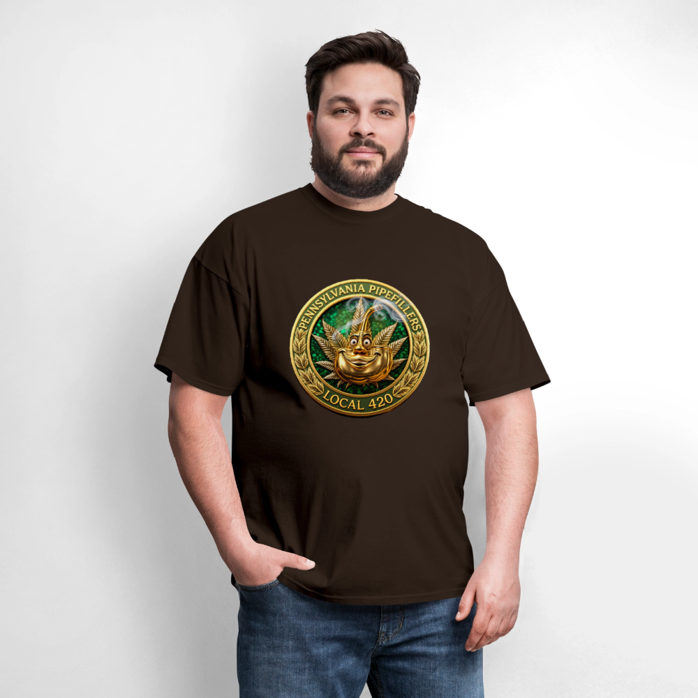 PENNSYLVANIA PIPEFILLERS LOCAL 420 F/B DESIGNS Men's T-Shirt - brown