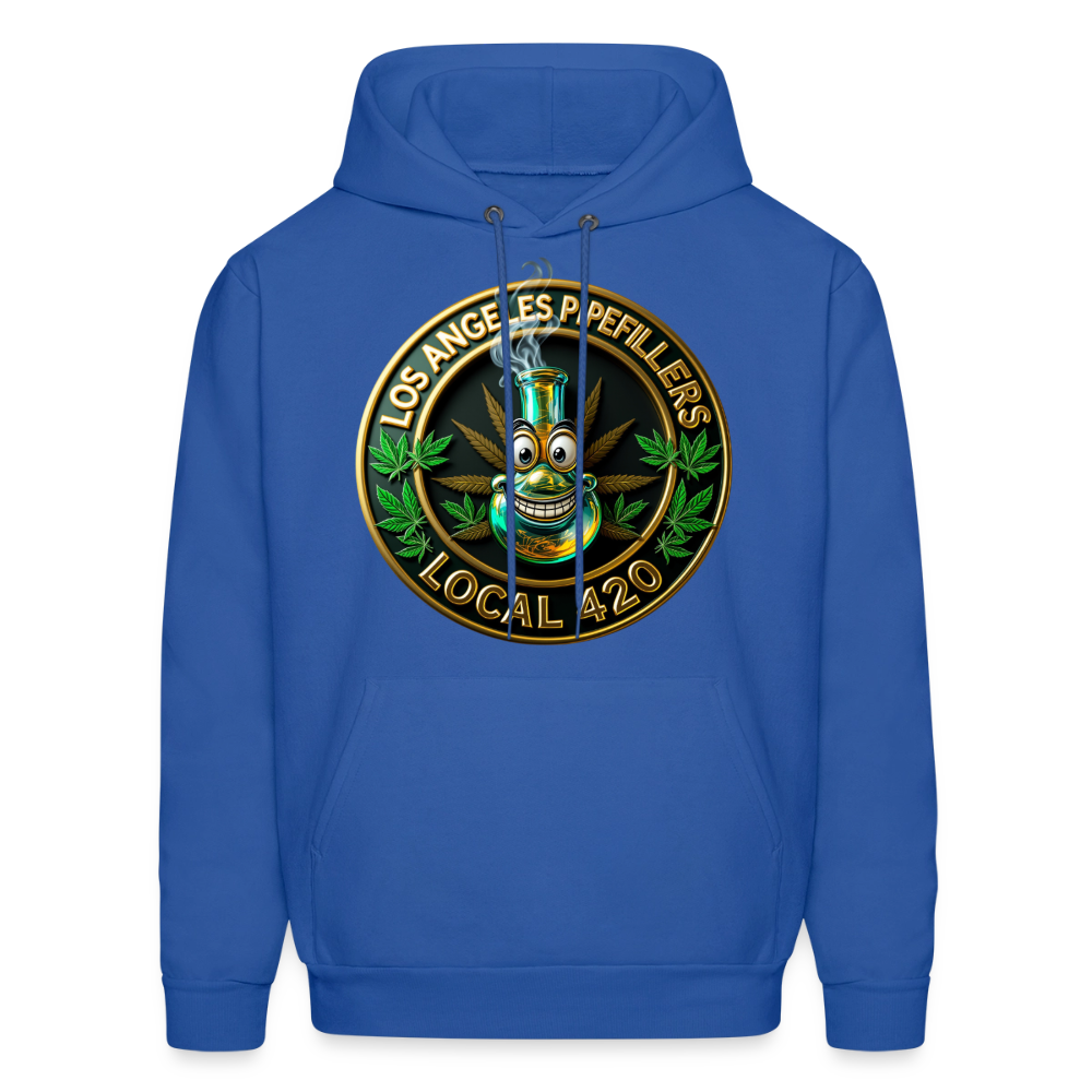 LOS ANGLES PIPEFILLERS LOCAL 420 2 EMBLEM Men's Hoodie - royal blue